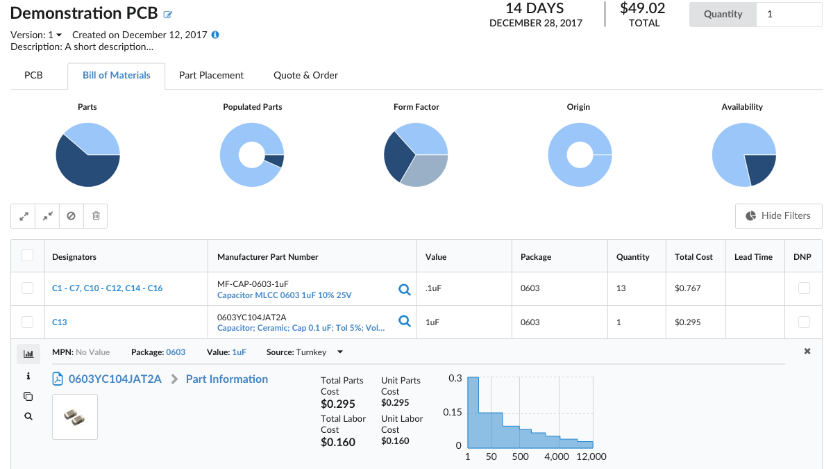 Updates to MacroFab’s Bill Of Materials (BOM) Interface